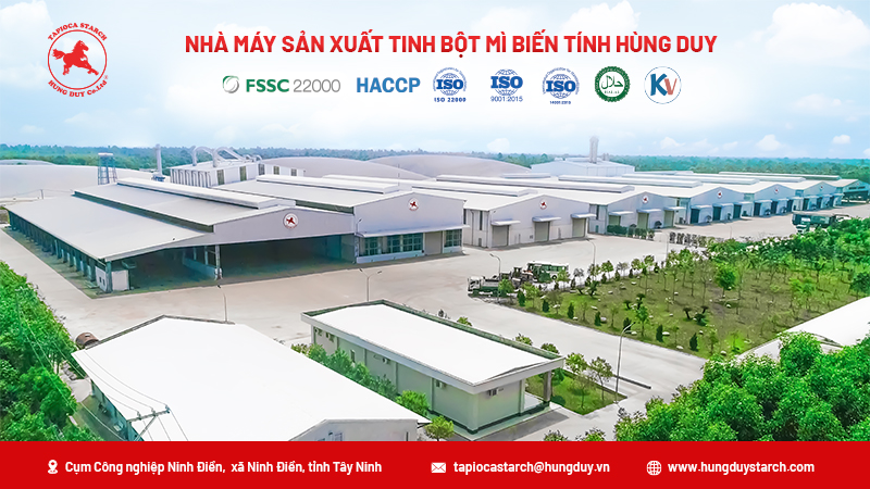 Nhà máy sản xuất tinh bột biến tính Hùng Duy Modified Tapioca Starch tại Tây Ninh